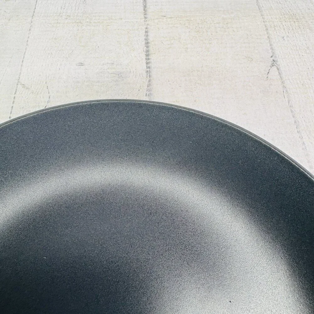 Ikea of Sweden 12011 Dark Gray Matte Round Stoneware Salad Lunch Plates Set 4